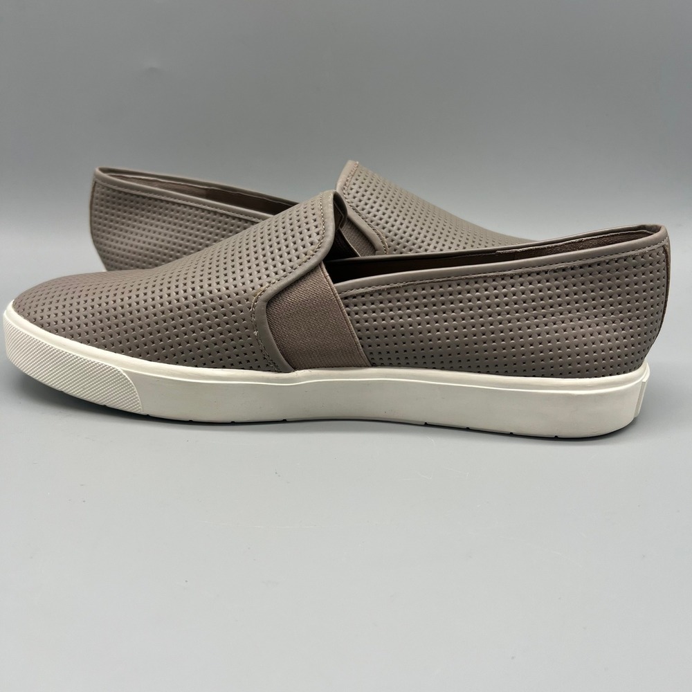 Vince Blair Perforated Leather Slip On Sneakers Taupe Grey Womens 9.5 M EUR 39.5 - Picture 9 of 9